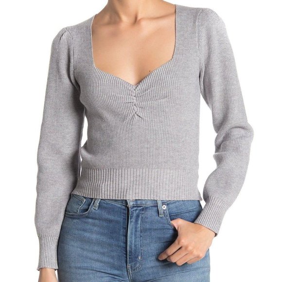 Astr Sweaters - ASTR | heather grey long sleeve sweetheart | M